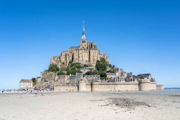 World Famous Abbey Mont Saint Michel France — стоковое фото