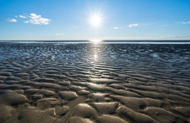 Ebb in the North Sea in Sank-Peter-Ording, Germany