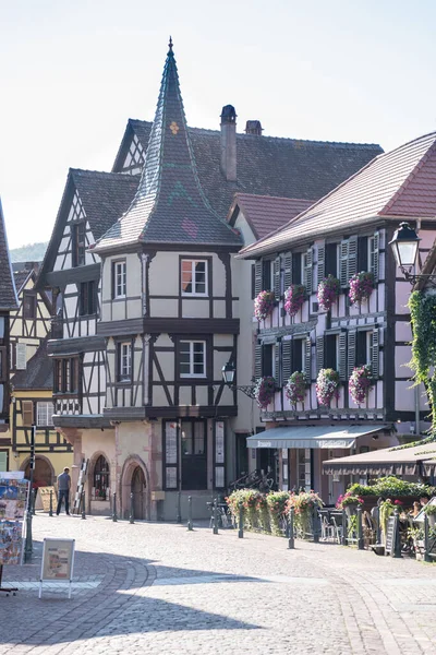 Colorful Half Timbered Houses Kaysersberg Alsace France — Stok Foto