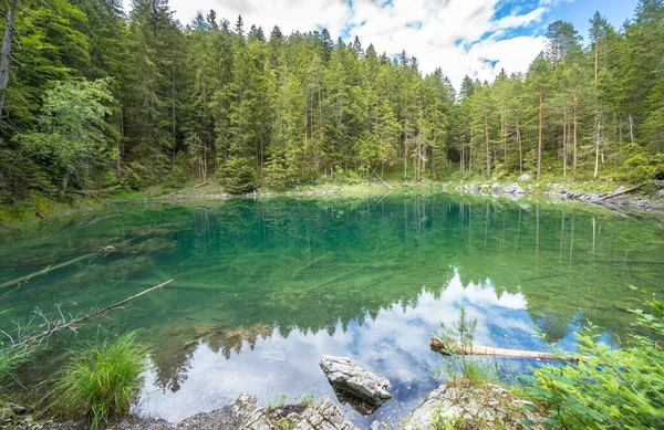 Lindo Lago Eibsee Verão Baviera Alemanha — Fotografia de Stock