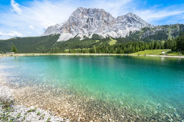 Ehrwalder Almsee Bellissimo Lago Montagna Nelle Alpi Austria — Foto Stock