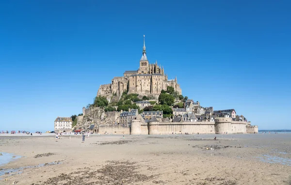 World Famous Abbey Mont Saint Michel France — стоковое фото