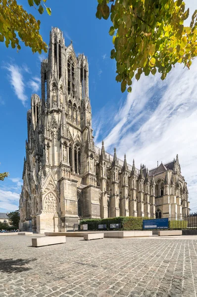 Gamla Gotiska Katedralen Reims Frankrike — Stockfoto