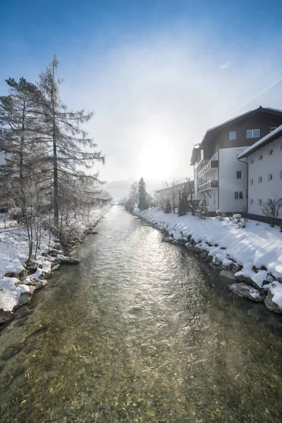 Hegyi Síközpont Bad Hofgastein Télen Ausztria — Stock Fotó