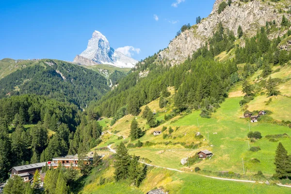 Alpine Landscape Mit Famous Matterhorn Peak Zermatt Switzerland — Fotografia de Stock