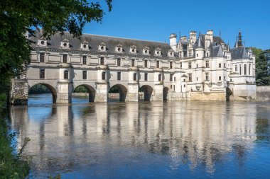 Ünlü ortaçağ kalesi Chateau de Chenonceau, Fransa