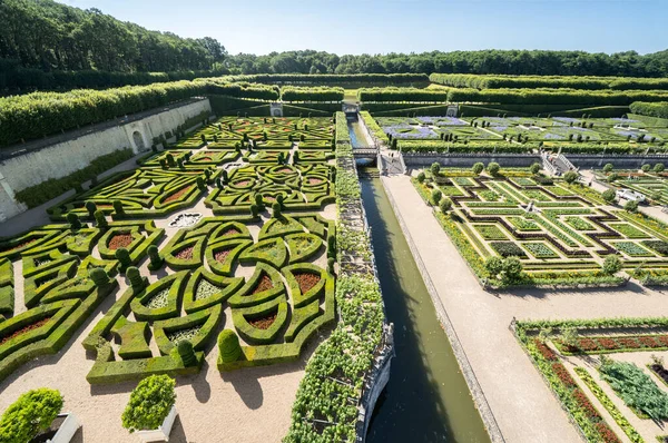 Garden Famous Medieval Castle Chateau Villandry France — Stock Photo, Image