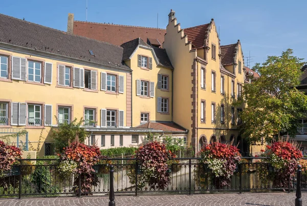 Kolorowe Domy Muru Pruskiego Colmar Alzacja Francja — Zdjęcie stockowe