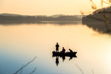 Calm lake landscape with beautiful sky