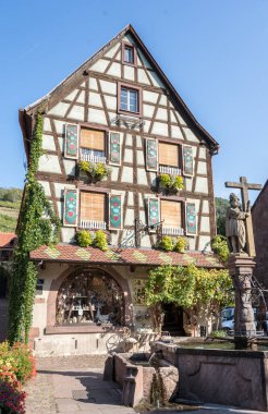 Colorful half-timbered houses in Kaysersberg, Alsace, France