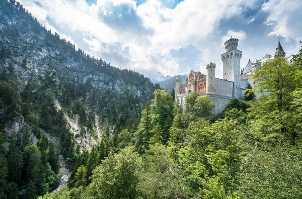 Världsberömda Neuschwanstein Slott Bayern Tyskland — Stockfoto