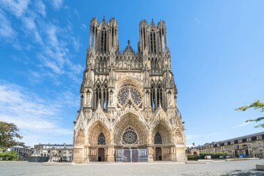 Old gothic cathedral of Reims, France clipart