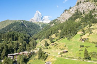 Alpine landscape mit famous Matterhorn peak, Zermatt,  Switzerland clipart