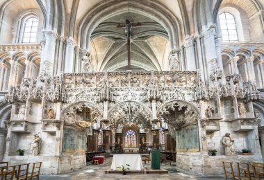 13. yüzyıldan ünlü Eglise Sainte-Madeleine, Troyes, Fransa
