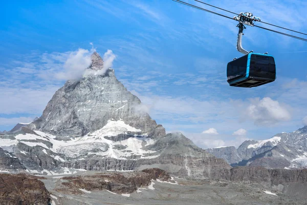 stock image New cable car to Matterhorn glacier paradise with Matterhorn in background, Zermatt, Switzerland