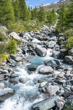 Zermatt yakınlarındaki İsviçre Alp Manzarası