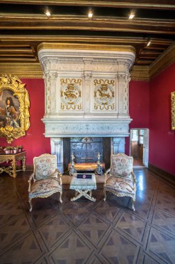 Ünlü ortaçağ kalesi Chateau de Chenonceau, Fransa