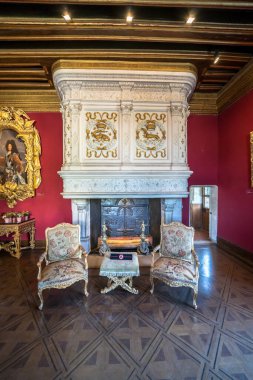 Ünlü ortaçağ kalesi Chateau de Chenonceau, Fransa