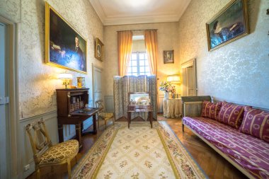 Fransa 'nın ünlü ortaçağ şatosu Cheverny Chateau' nun içinde.