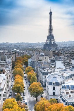 Fransa 'nın Zafer Kemeri' nden alınan Paris 'in panoramik görüntüsü