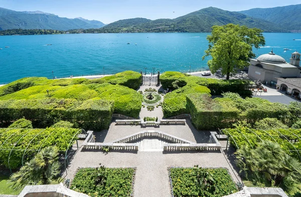 Magnifico Parco Con Fontane Villa Carlotta Lago Como Italia — Foto Stock
