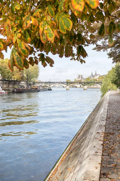 Banvallen Floden Seine Paris Frankrike — Stockfoto