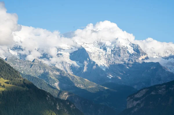 Uitzicht Vanuit Lucht Vanaf Top Van Interlaken Harder Kulm Zwitserland — Stockfoto