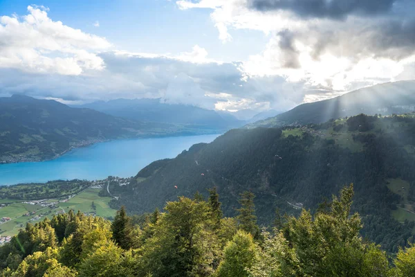 Vista Aérea Naturaleza Desde Cima Interlaken Harder Kulm Suiza — Foto de Stock