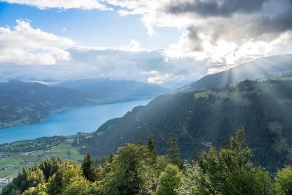 Vista Aérea Naturaleza Desde Cima Interlaken Harder Kulm Suiza — Foto de Stock