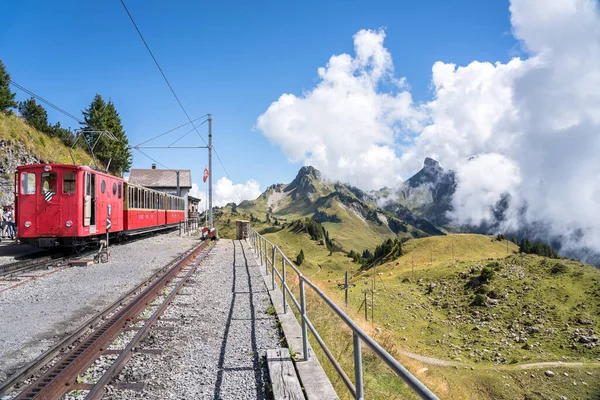 Beroemde Schynige Platte Trein Bahn Interlaken Zwitserse Alpen — Stockfoto