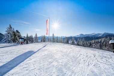 Seefeld, Avusturya 'da güzel kış manzarası