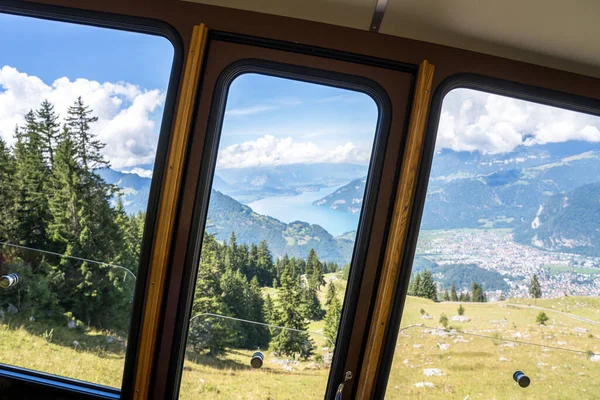 Híres Schynige Platte Vonat Bahn Interlaken Svájci Alpokban — Stock Fotó