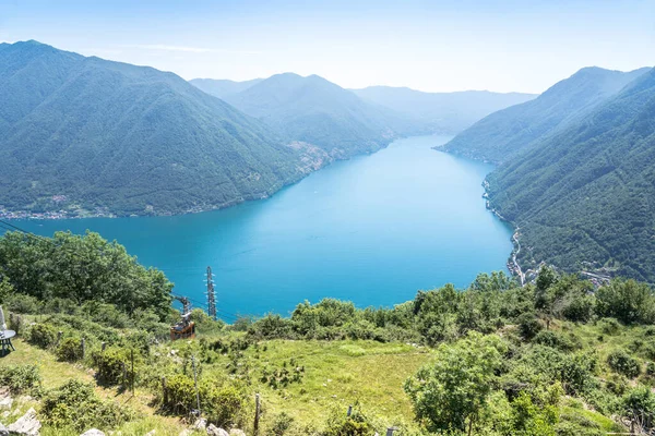 Panorama Lago Como Jezioro Como Pobliżu Miejscowości Argegno Włochy — Zdjęcie stockowe