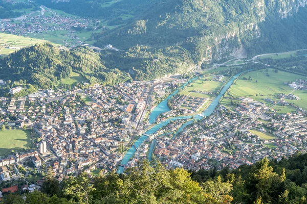 Interlaken Harder Kulm Sviçre Den Inanılmaz Bir Hava Doğa Manzarası — Stok fotoğraf