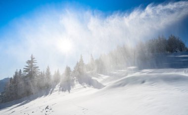 Seefeld, Avusturya 'da güzel kış manzarası