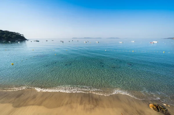Fransız Rivierası Fransa Turkuaz Suyla Ünlü Plage Jean Blanc Telifsiz Stok Fotoğraflar