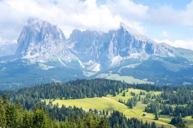 Dünyaca ünlü Seiser Alm (Alpe di Siusi), Güney Tyrol, İtalya.
