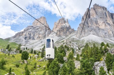 Telecabina Sassolungo, Val Gardena, Güney Tyrol, İtalya