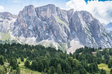 Famous Sella Group massif in the summer, South Tyrol, Italy clipart