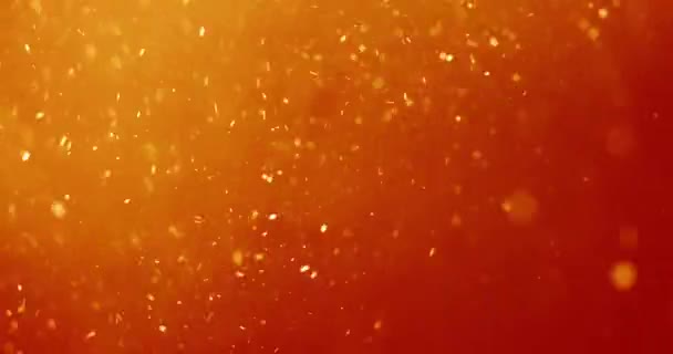Tiro Partículas Polvo Real Flotando Aire Naranja — Vídeos de Stock