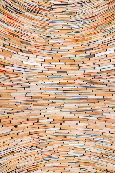 Large Pile Books Stacked Closeup — Stock Photo, Image