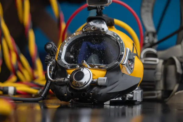 stock image Close up photo of commercial diving helmet