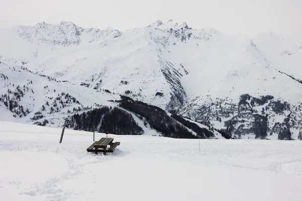 Trebenk Snødekt Åsside Franske Alpene Bakgrunn royaltyfrie gratis stockfoto
