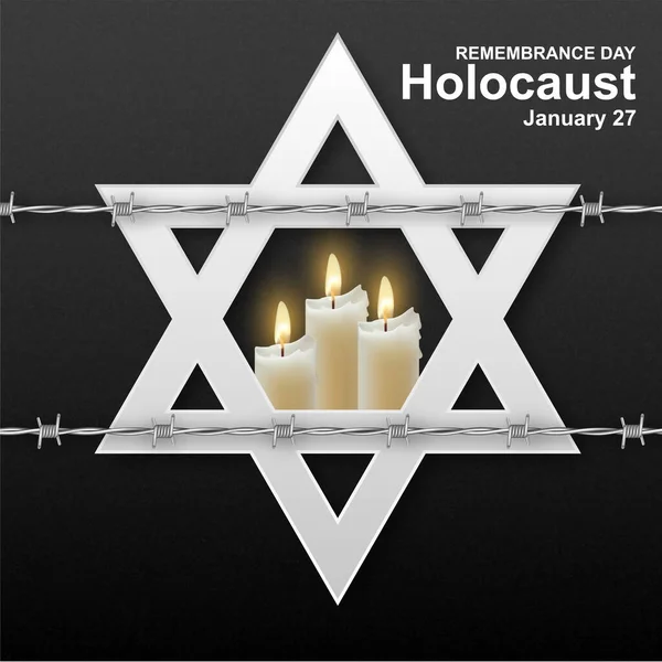 Yom Hashoah Holocaust Remembrance Day Translation Holocaust Day Eps10 Vector — Stockový vektor