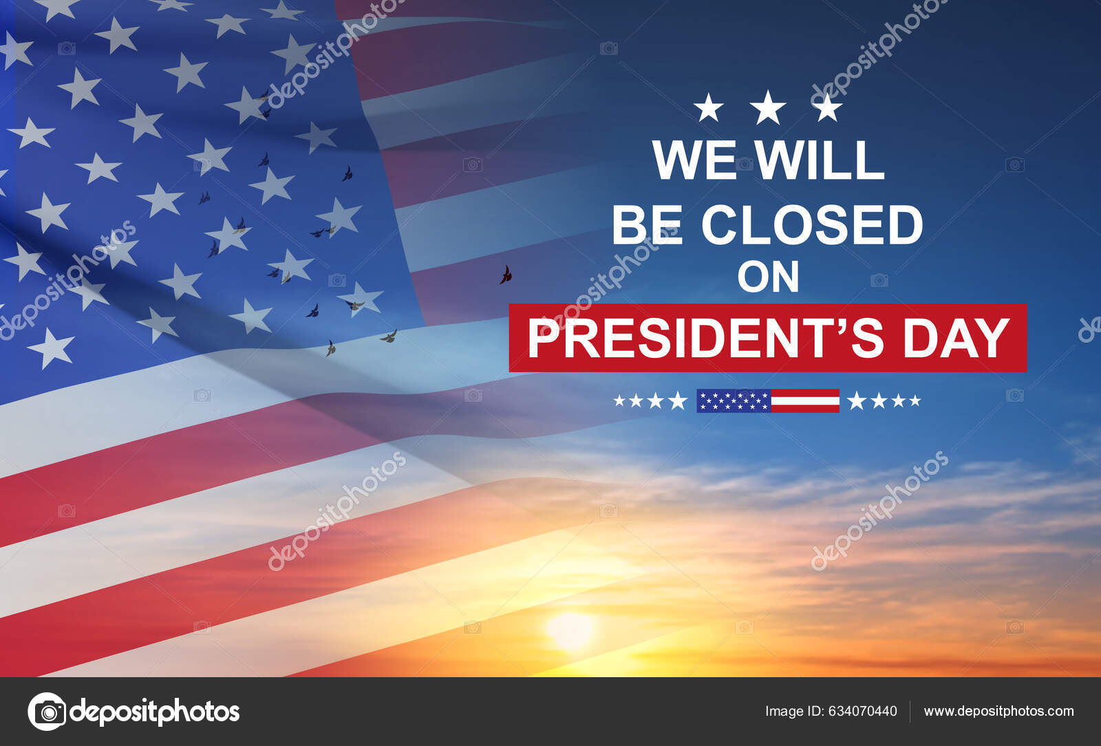 Presidents Day Background Closed Presidents Day Eps10 Vector Stock