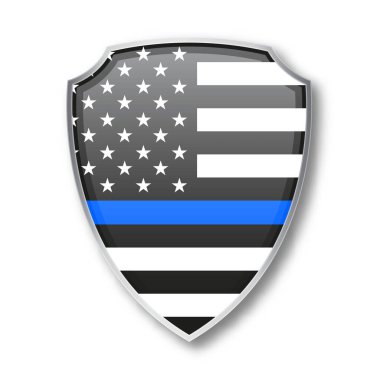 Shield with Law Enforcement Support Flag. EPS10 vector