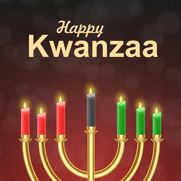 Kwanzaa Seven Candles Candle Holder African Holiday Symbol Eps10 Vector — Stockový vektor