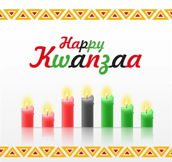 Kwanzaa Seven Candles African Holiday Symbol Eps10 Vector — Stockový vektor