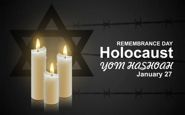 Yom Hashoah 大屠杀纪念日 Eps10病媒 — 图库矢量图片