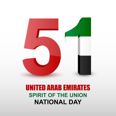 United Arab Emirates 51 National day. Greeting card for National Day. 2 December 2022. EPS10 vector